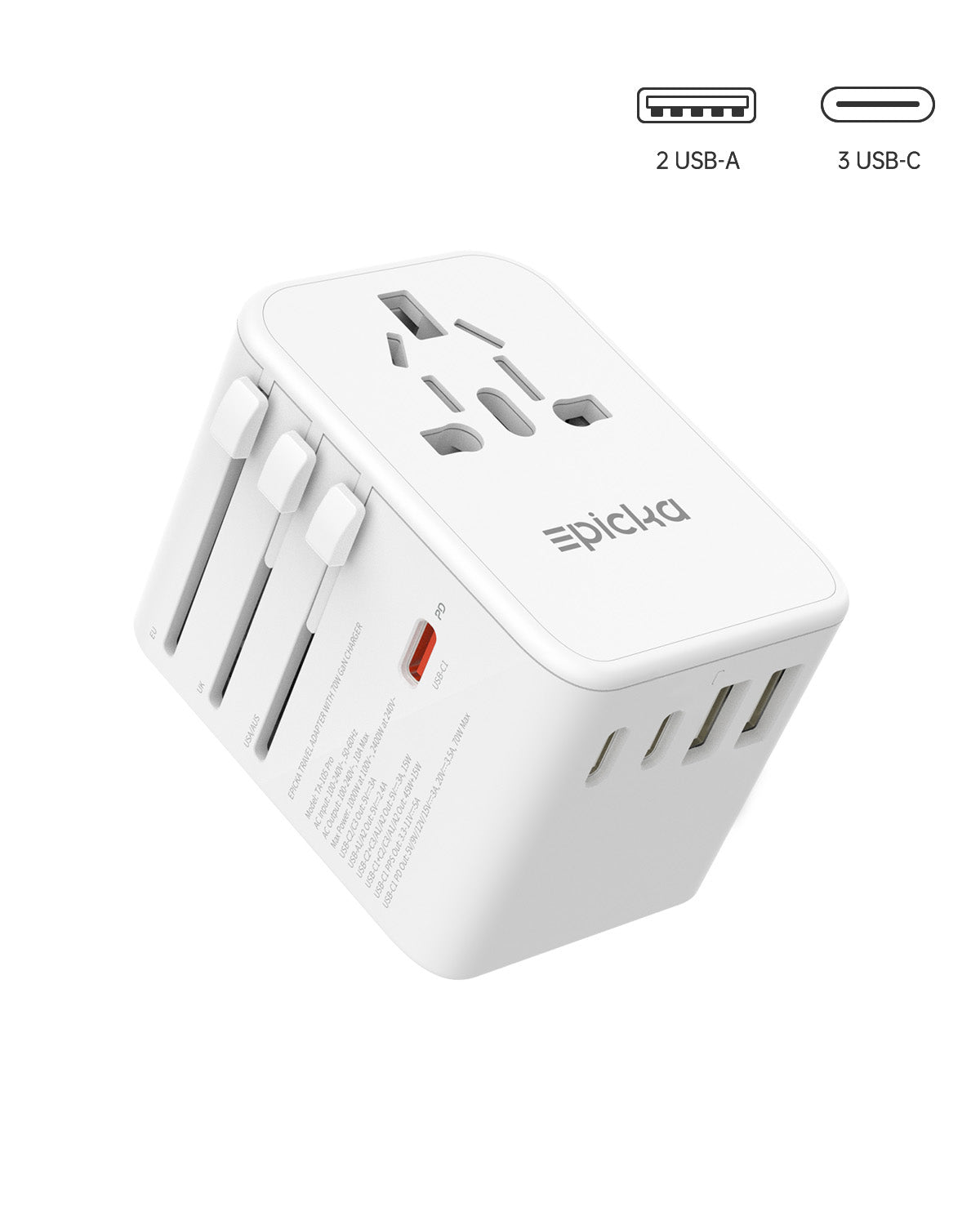 TA-105 Pro Universal Travel Adapter GaN 70W Fast Charging