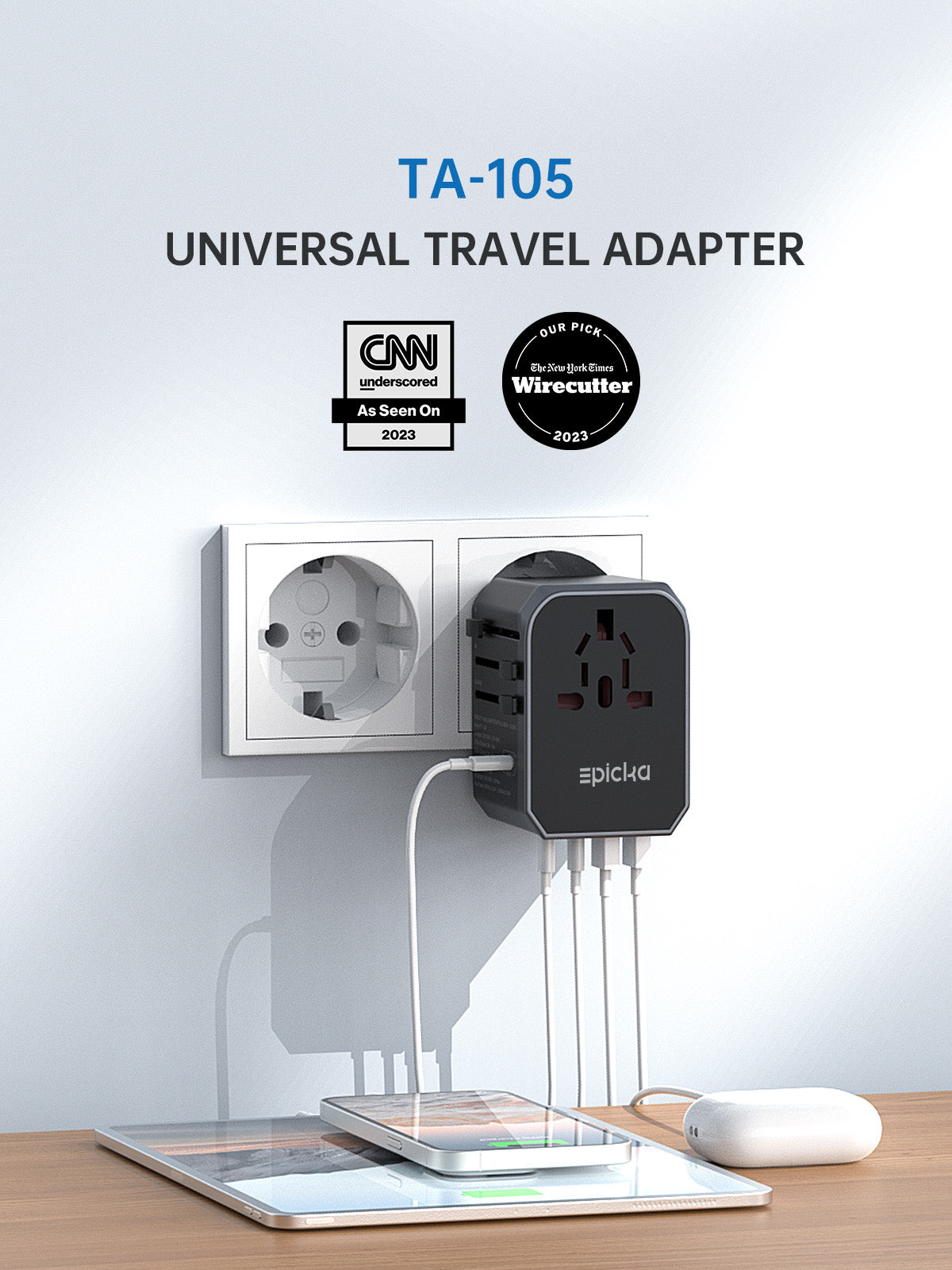 Pack de 4 Pcs de Prise Adaptateur électrique, Prise Universel AU US UK à UE