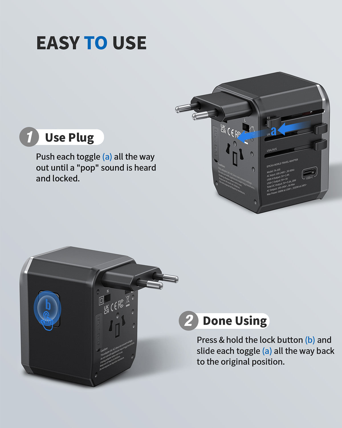 TA-105 Universal Travel Adapter