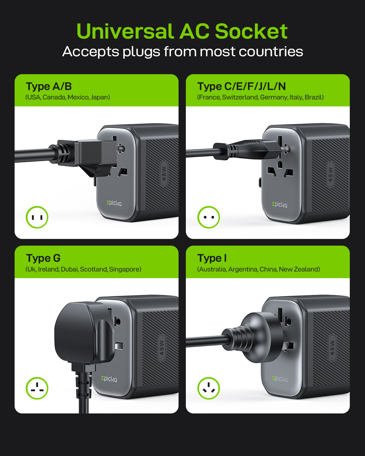 Pulse 45W Universal Travel Adapter