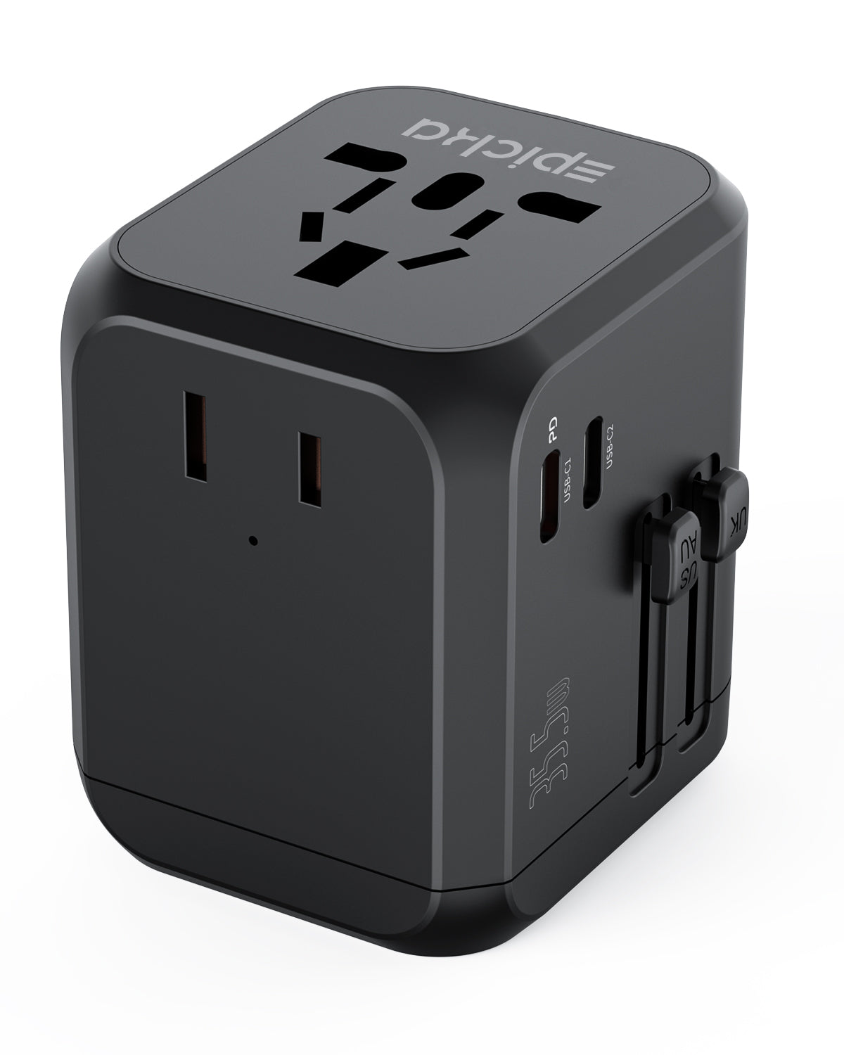 TECH SHOP Universal Adapter Worldwide Travel Adapter with Built in Dual USB  Charger Ports (White)